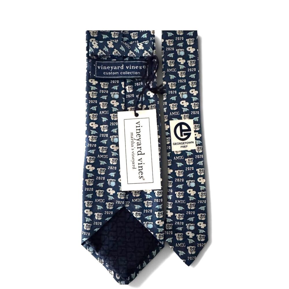 Vineyard Vines Custom Collection Tie Navy 2020 AMDG CP Jesuit School Silk